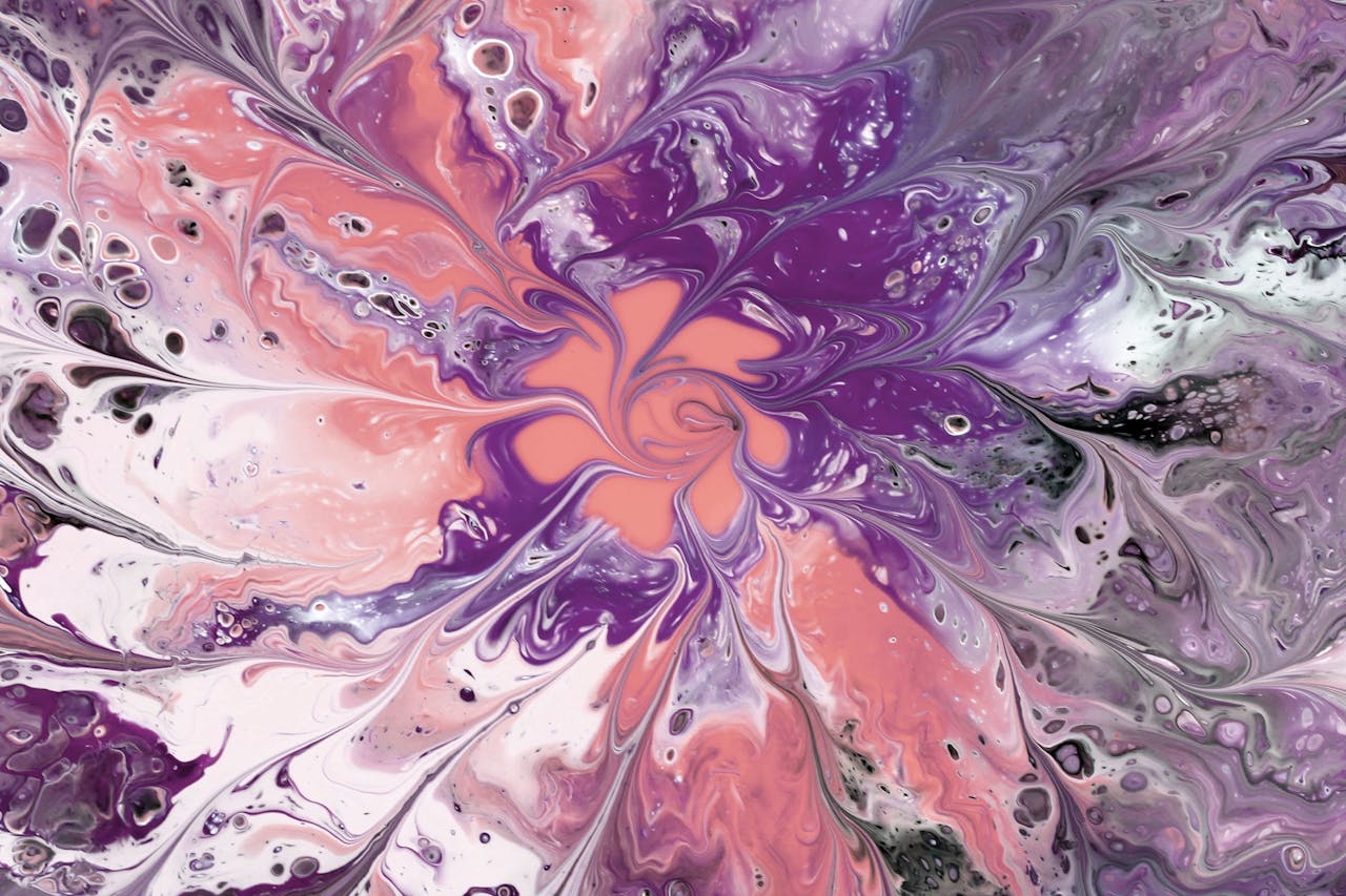 heros-img Captivating fluid art piece featuring swirling pastel patterns in pink and purple hues.